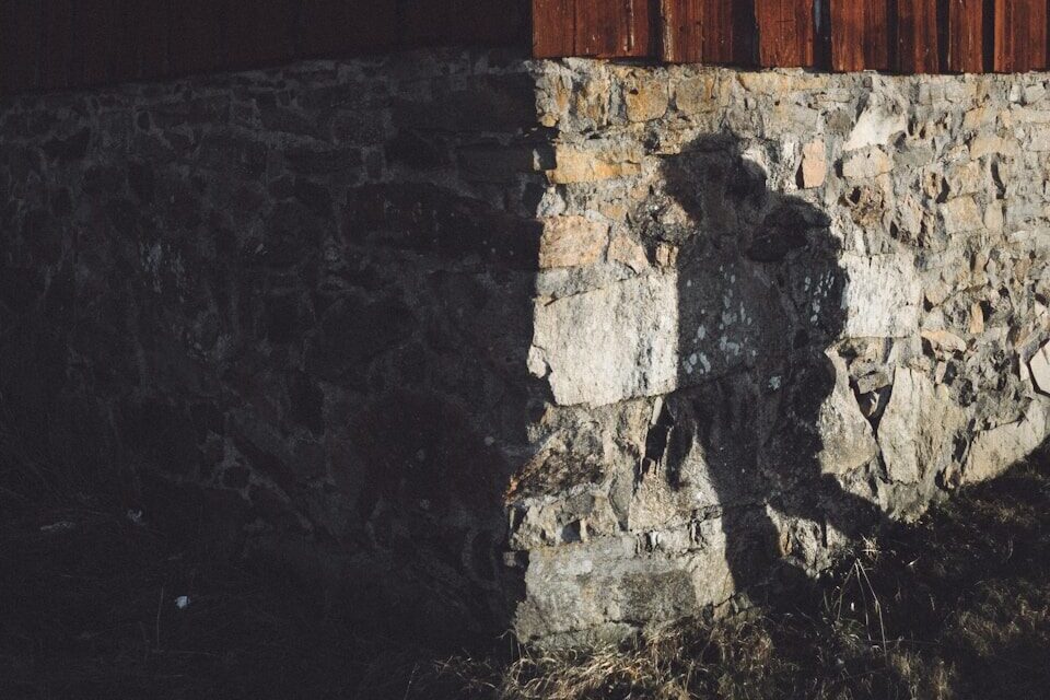 Shadow of a person on stone
